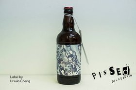 'Pissed Modernism' Charity beer label 